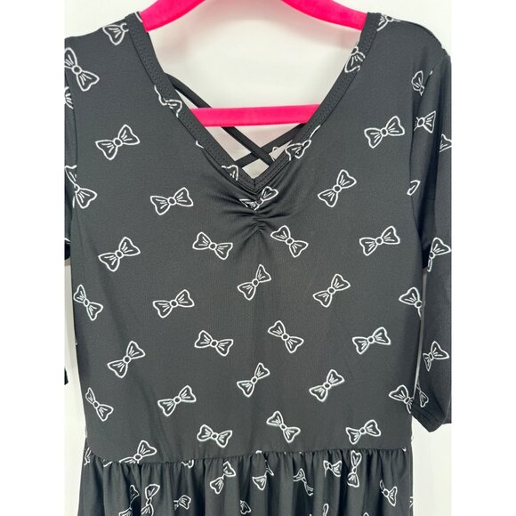 Dotdotsmile Girls Dress Size 7 Black with White Bows New With Tags - Picture 3 of 6